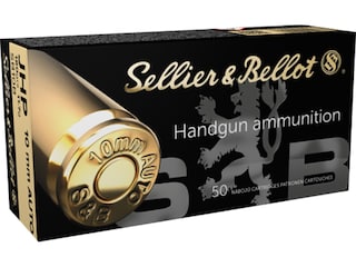 Sellier & Bellot 10mm Auto Ammo 180 Grain JHP - 50 Rounds
